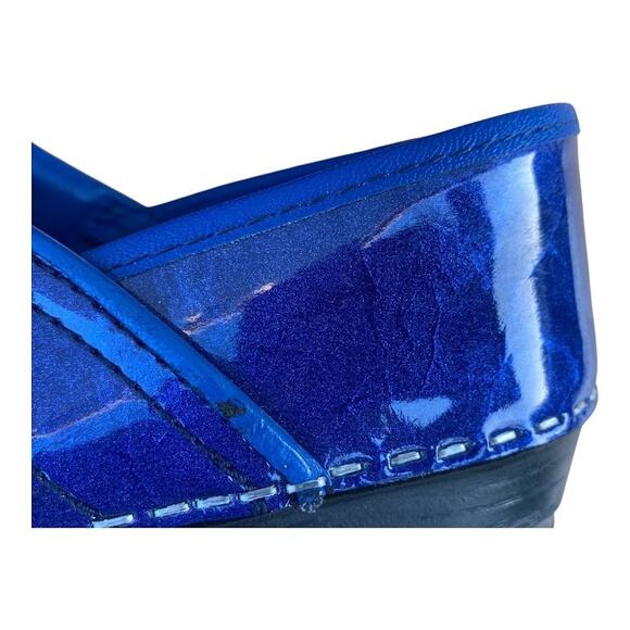 Sanita Professional Clogs Blue Marbled Patent Leather Nurse Shoe SZ 4 EU 35 - Picture 14 of 14